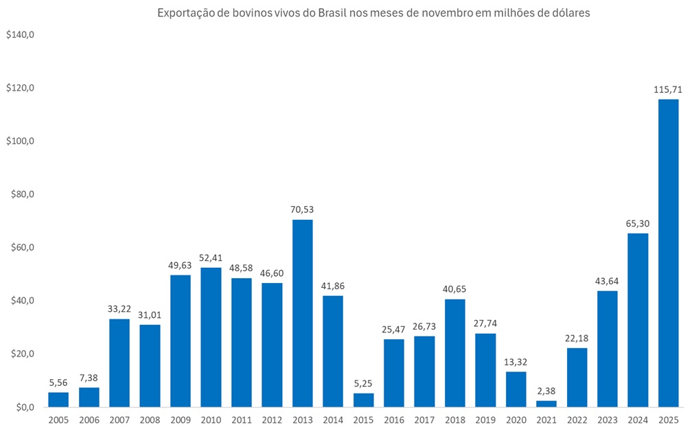exportação de bovinos vivos