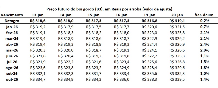 preço futuro do boi gordo