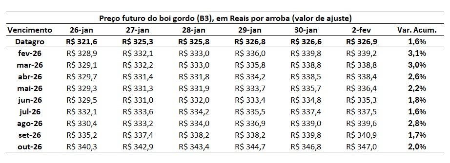 preço futuro do boi gordo