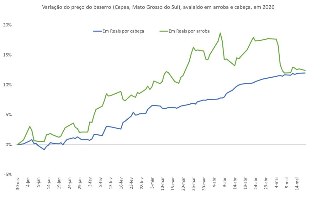 preço do bezerro em arrobas